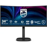 Philips 34B2U3600C - 3000 Series - LED-skärm - böjd - 34 - 3440 x 1440 WQHD @ 120 Hz - VA - 3500:1 - HDMI, DisplayPort, USB-C - högtalare - svart med struktur
