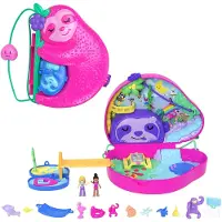 Polly Pocket dussafamilj-set med sengångare (Sloth Family)