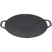 Fishine Koreansk Grillpanna 11,4 tum Aluminiumlegering Nonstick Dubbla handtag Rund stekplatta BBQ Grillpanna för