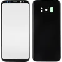 DIYelecs Mobiltelefon Baksida Bakre Glas Kåpa Främre Skärm Glas Lins Ersättningsset för Samsung S8Lila svart