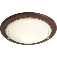 QAZQA Klassisk taklampa valnötsfärgat trä med vitt glas - Mesiac