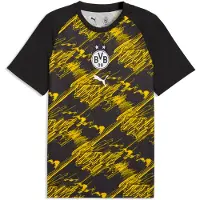 Puma Dortmund Tränings T-Shirt Pre Match - Svart/Gul, storlek X-Small