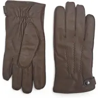 Infinity Leather Herrhandskar i brunt italienskt läder med varma ullfoder och grepp för vintercykling och körning