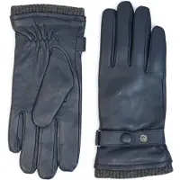 Infinity Leather Herrhandskar i marinblått italienskt läder med varmt ullfoder, vintercykling och körning, avslappnade vinterhandskar
