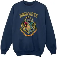 Harry Potter Filled Crest Varsity-tröja för flickor (Marinblått)