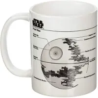 Star Wars Dödsstjärnans skiss mugg (Vit/Svart/Grå)
