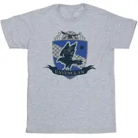 Harry Potter T-shirt i bomull med Ravenclaw-märke på bröstet (Sport Grå)