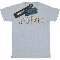 Harry Potter T-shirt i bomull med logotyp i fullfärg för flickor (Sport Grå)