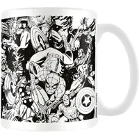 Marvel Tecken Mug (Vit/Svart)