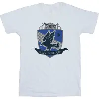 Harry Potter T-shirt i bomull med Ravenclaw-märke på bröstet (Vit)
