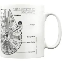 Star Wars Millennium Falcon Sketch Mug (Vit/Svart)