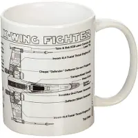 Star Wars X-Wing Fighter Sketch Mug (Vit/Svart)