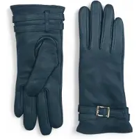 Infinity Leather Damhandskar i turkosgrönt italienskt läder med mjukt ullfoder och spänne för vinterkörning