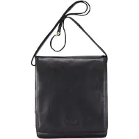 Infinity Leather Svart Vintage Läder Messenger Axelremsväska - Ranger