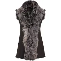 Infinity Leather Svart Toscana Shearling Nappa Läder Fårskinnsväst Dam - Parkes