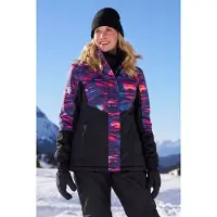 Mountain Warehouse Skidjacka med tryck Dawn II för damer/kvinnor (Mörklila)