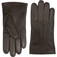 Infinity Leather Herrhandskar i brunt italienskt läder med varmt ullfoder och vintersömmar, ridning och körning, avslappnade vinterhandskar