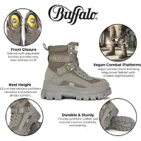 Buffalo Dam Khaki Chunky Platform Höga Ankelstövlar - ASPHA-COM1