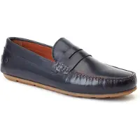 Base london Collins Läder Herr Navy Standard Loafers