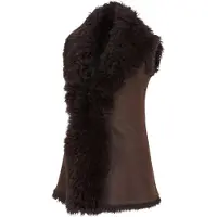 Infinity Leather Brun Toscana Shearling Nappa Läder Fårskinnsväst Dam - Parkes