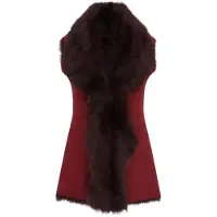 Infinity Leather Kvinna Burgundy Toscana Fårskinn Lång Gilet-Sorocaba