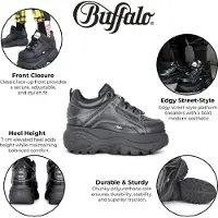 Buffalo svarta grova plattformsneakers för kvinnor - 1339-14