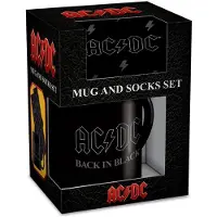 ACDC AC/DC Back In Black Mugg och Strumpor Set (Svart)