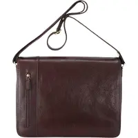 Infinity Leather Äkta Läder Brun Laptopväska Messenger Axelväska - Astor