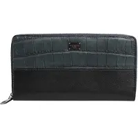 Dolce&Gabbana Svart Blå Exotisk Läder Män Continental Clutch Plånbok