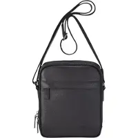 Infinity Leather Svart Vintage Messenger Axelremsväska i Äkta Läder - Hawthrone