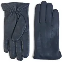 Infinity Leather Herrhandskar i marinblått italienskt läder med varmt ullfoder för vinterridning och körning, avslappnade
