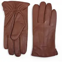 Infinity Leather Herrhandskar i brunt italienskt läder med varmt ullfoder för vinterridning och fritidsaktiviteter