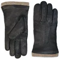 Infinity Leather Herrhandskar i svart italienskt läder med varmt ullfoder, vinterridning och fritidskläder