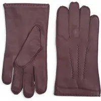 Infinity Leather Herrhandskar i kastanjebrunt italienskt läder med varmt ullfoder och vintersömmar, ridning och körning, avslappnade vinterhandskar