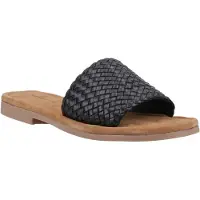 Hush puppies Hetty Slide Läder Dam Svart Vid Sandaler