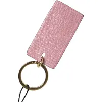 Dolce&Gabbana Rosa Kalvskinnslogo Metallring Herr Nyckelring Nyckelhållare