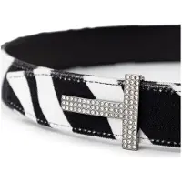 Tom Ford Zebratryckt rhinestonespänne bälte