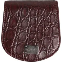 Dolce&Gabbana Burgundy Exotisk Skinnmynt Kondomfack Hållare Plånbok