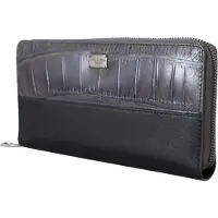 Dolce&Gabbana Elegant Texturerad Läder Dragkedjeplånbok för Män
