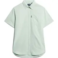 Superdry för män. M4010623A Grön kortärmad oxfordskjorta (L), Casual, Bomull, Kort ärm