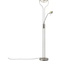 QAZQA Modern golvlampa stål med läsarm inkl LED och dimmer - Divo