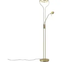 QAZQA Modern golvlampa guld med läsarm inkl LED och dimmer - Divo