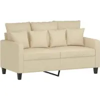 vidaXL 2-sitssoffa gräddvit 120 cm tyg