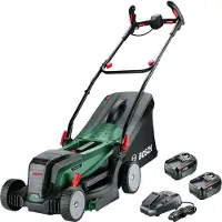 Bosch 06008B9E00 Batteri Batteridriven gräsklippare inkl. 2 batteri, inklusive laddningsstation 2x 18 V Klippbredd 37 cm Lämplig för 550 m²