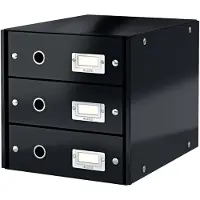 Leitz Lådskåp A4 Click&amp Store med 3 lådor svart