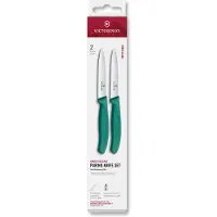 Victorinox Swiss Classic 6.7794.2C1 Straight/Wavy, Green, set of 2 vegetable knives, 10 cm