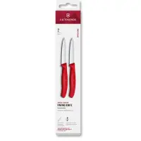 Victorinox Swiss Classic 6.7601.2C1 Straight, Red, set of 2 vegetable knives, 8 cm