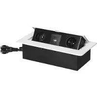 ORNO uttag för möbler/board med infällt uttag, USB A+C och 1,5 m kabel, 2x2P+Z, vit