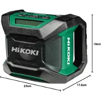 HiKOKI Byggarbetsradio UR18DA DAB+ FM stöttålig dammtät stänkskydd svart/grön
