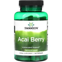 Swanson Health Acai-bär, 500 mg, 120 kapslar